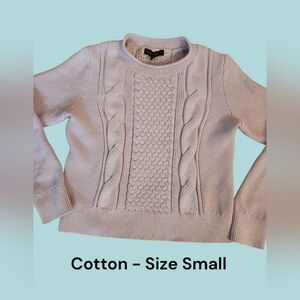 Banana Republic Lilac Rose Cotton Sweet Pretty Cable Knit Sweater Top Size Small